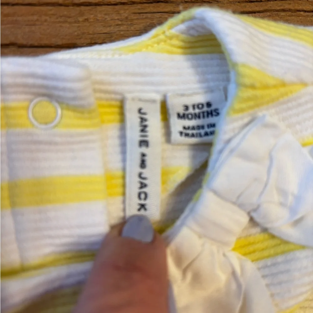 Janie and Jack Yellow and White Striped Diaper Cover Set